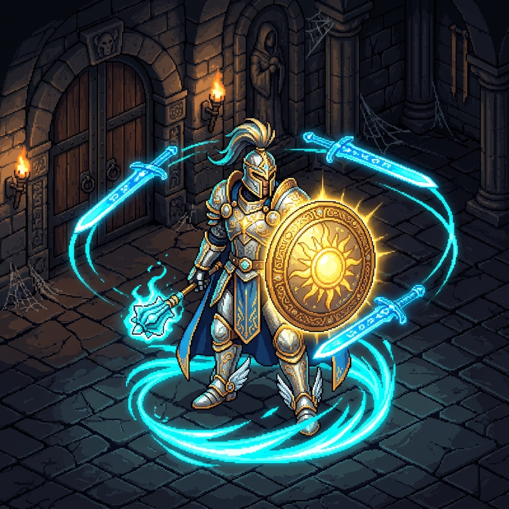 Lord Valerius wielding Celestial Aegis